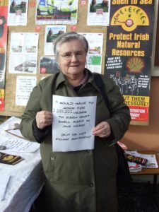 Majella McCarron at Shell-to-Sea protest in Ireland