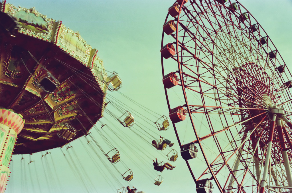 Ferris wheel and swings