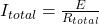 I_{total}=\frac{E}{R_{total}}