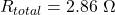 R_{total}=2.86\ \Omega