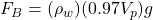 F_B=(\rho_w)(0.97V_p)g