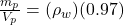 \frac{m_p}{V_p}=(\rho_w)(0.97)