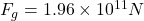 F_g=1.96 \times 10^{11} N
