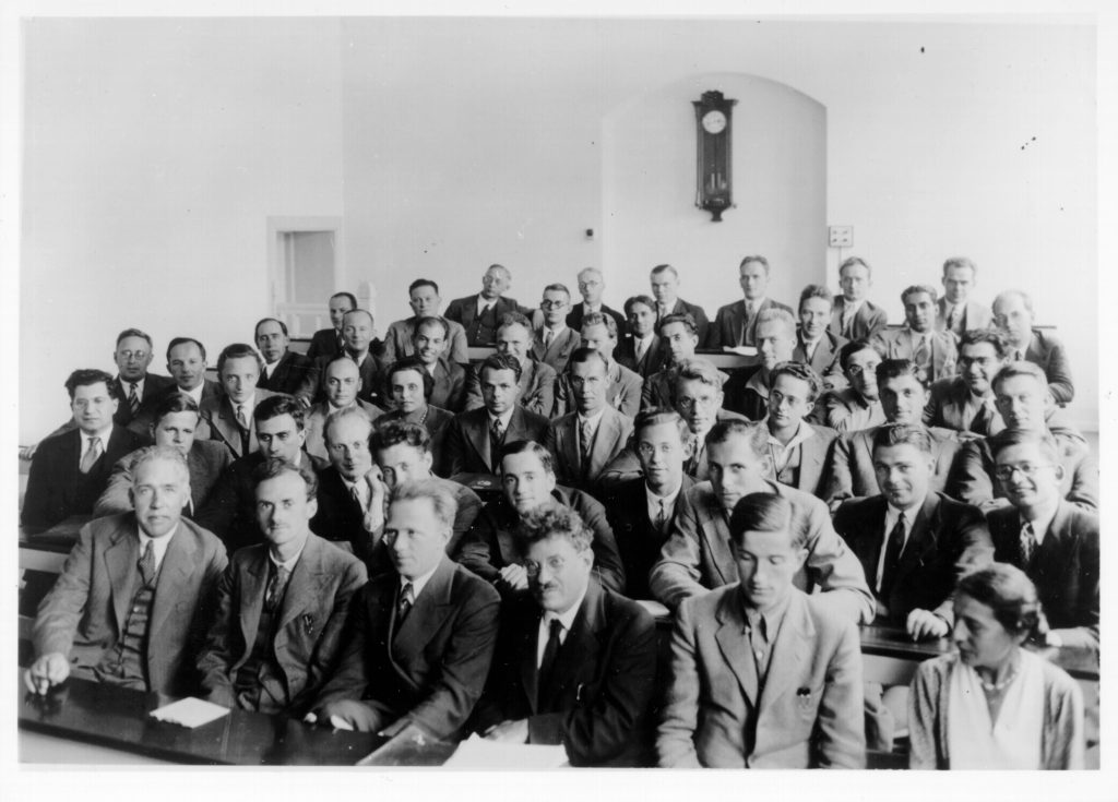 From the 1933 Copenhagen conference at Niels Bohr’s institute. Dirac is seated in the first row between Bohr and Heisenberg. Credit: Niels Bohr Archive, Copenhagen.