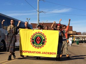 Cooperation Jackson members marching at the annual MLK parade in January 2016.