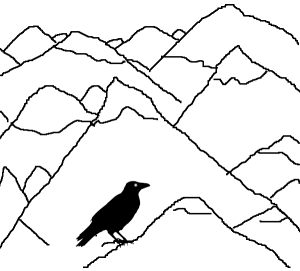 Blackbird among 20 mountains