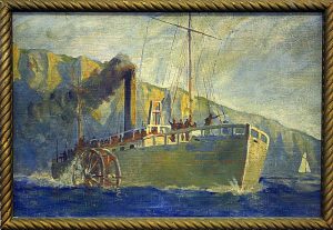 A painting of Robert Fulton's Clermont