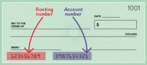 Display of Routing + Account Numbers