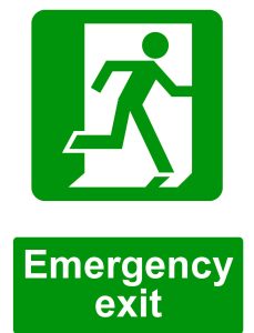 emergency exit safe condition sign