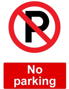 no parking prohibition` sign