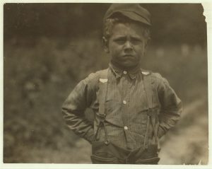 "I don't never git no rest." This is the attitude that Henry, a six-year old beet worker takes toward life, on a Wisconsin farm. See Hine Report, Wisconsin Sugar Beet, July 1915. Location: Wisconsin.