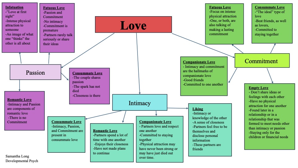 Student constructed concept map on Sternberg's Theory of Love