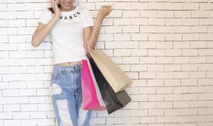 Teenager with shopping bags