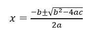 Equation 1: An image of a quadractic equation.