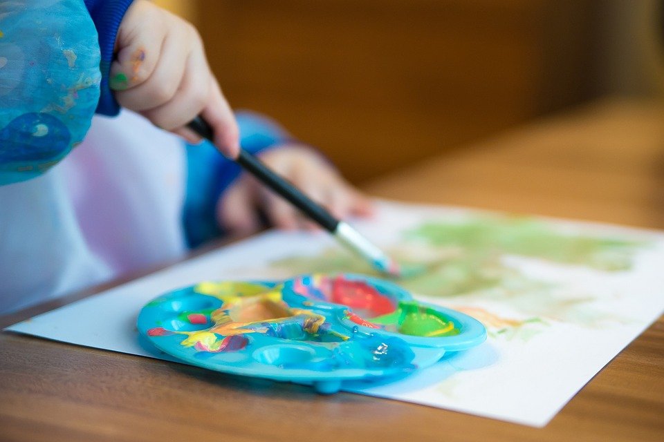 Image of child painting.