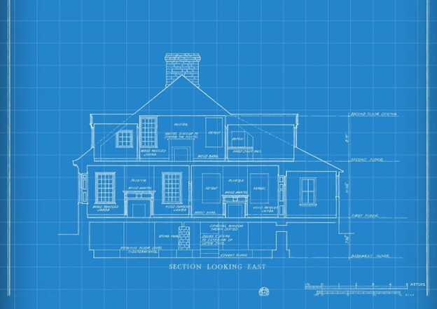 A blueprint of a house