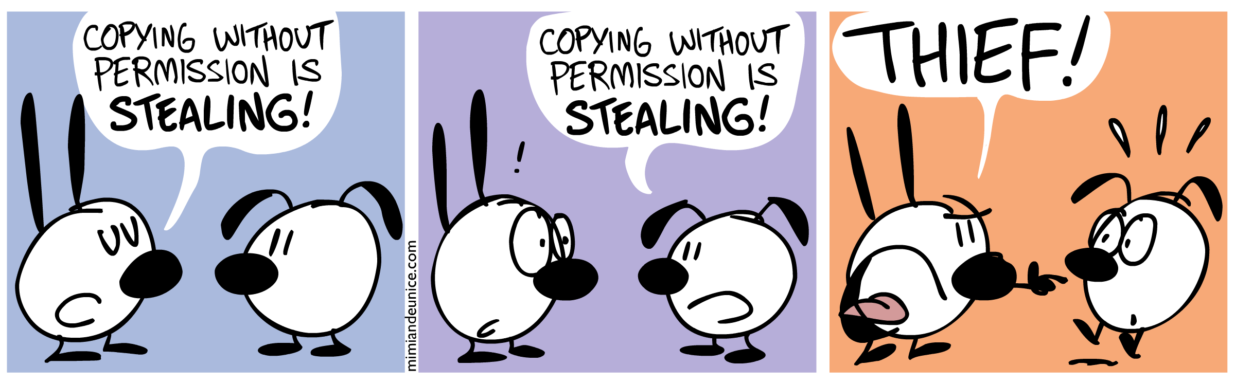 Comic states copying without permission is stealing