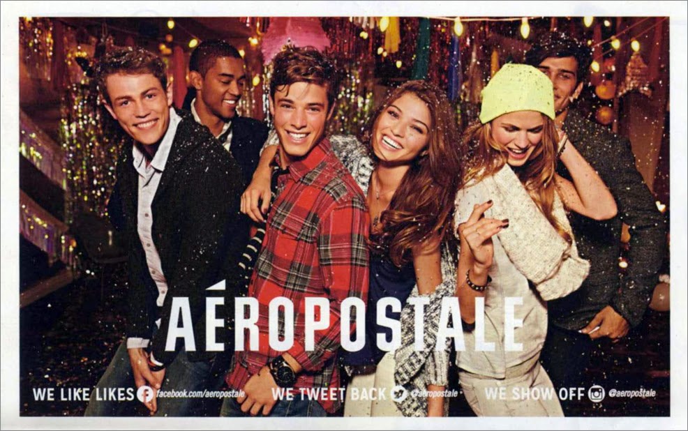 Aeropostale ad shows a group of people hanging out together