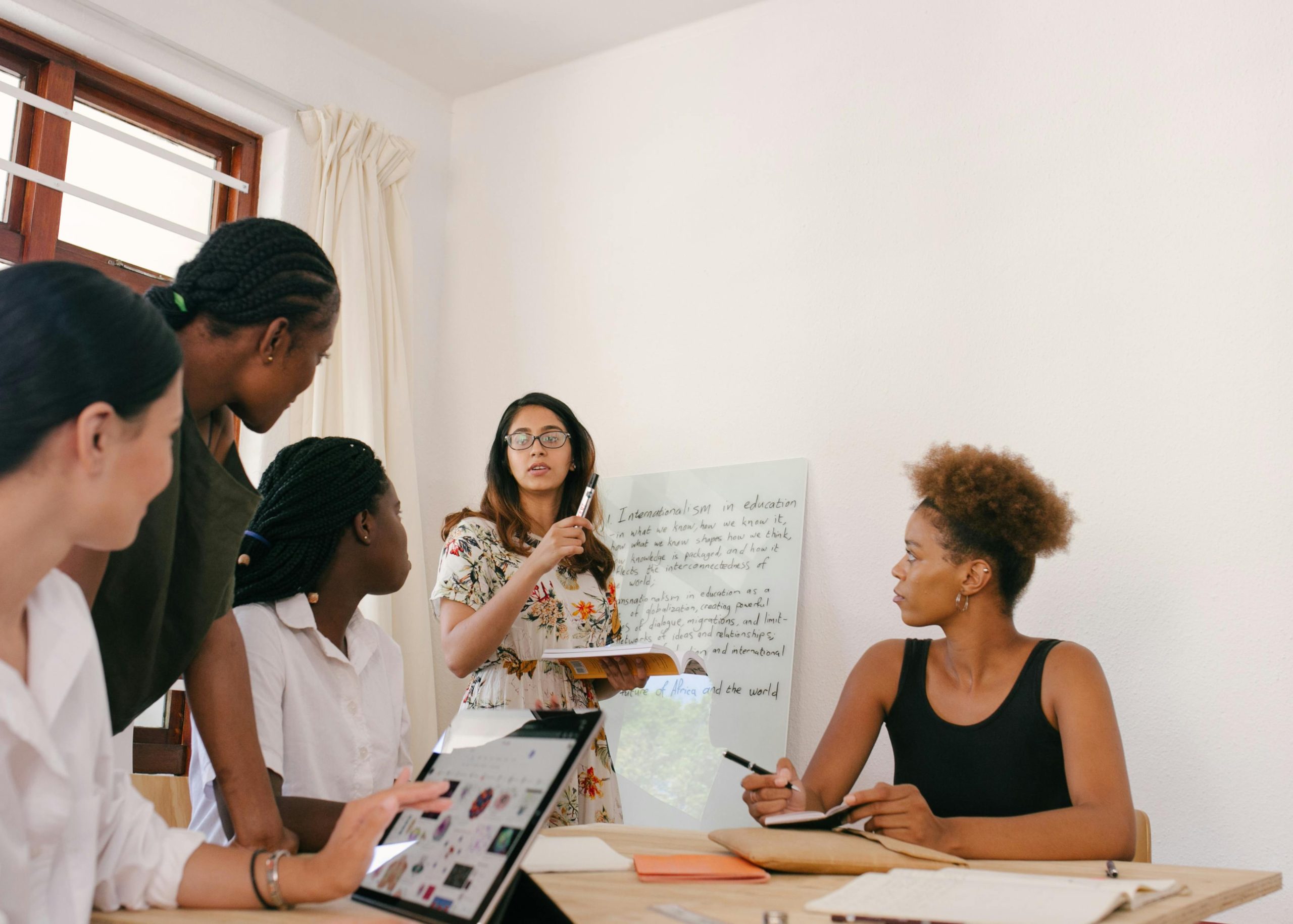 Woman presenting to audience