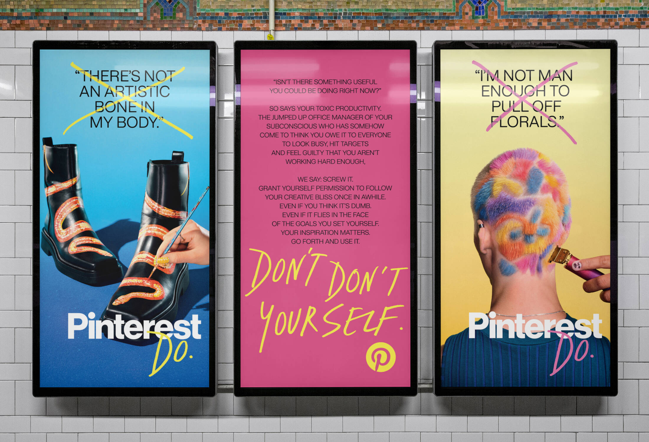 A Pinterest ad encourages you to embrace creativity