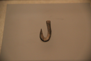 A bone fishhook.