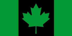 Black and green Canadian Flag