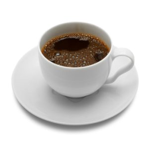 stock image of coffee in a white cup