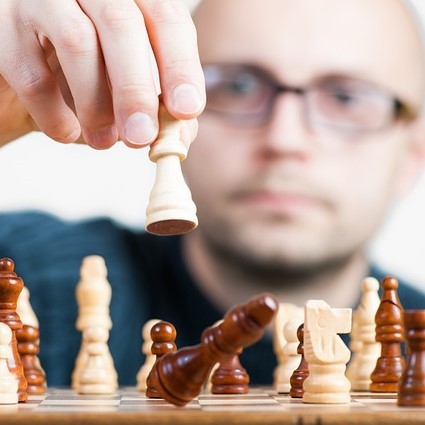 man playing chess