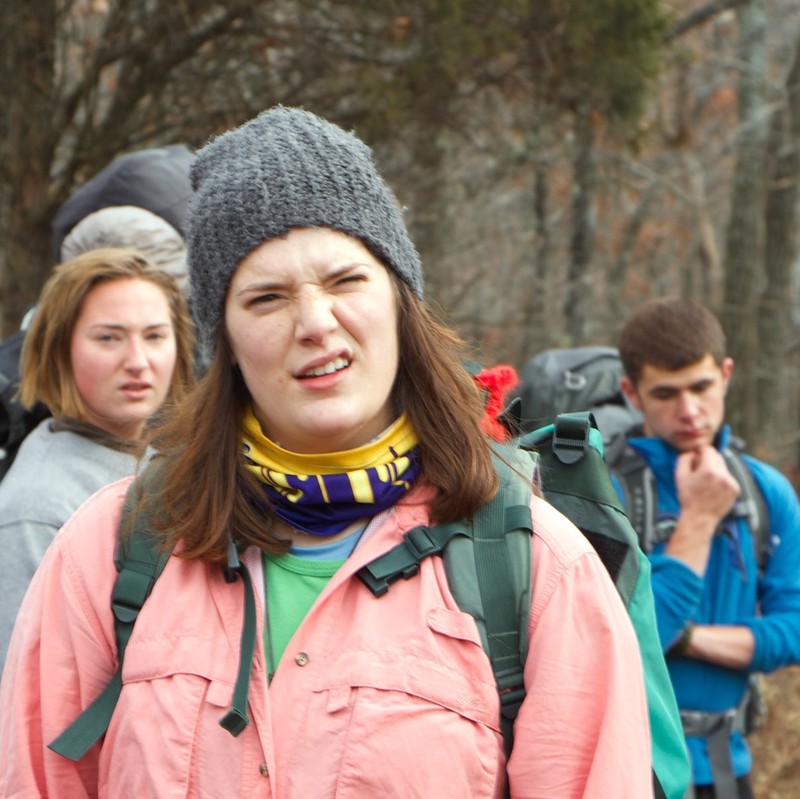 photo of female outdoors with a scrunched up face