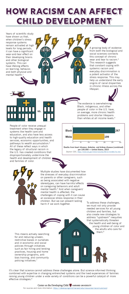 For sources and more information: https://developingchild.harvard.edu/racism-and-ecd