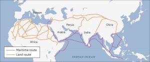 A map showing the multiple connections of the Silk Roads in the 1st century CE