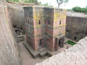 A photograph of a Rock-Hewn Church in Lalibela