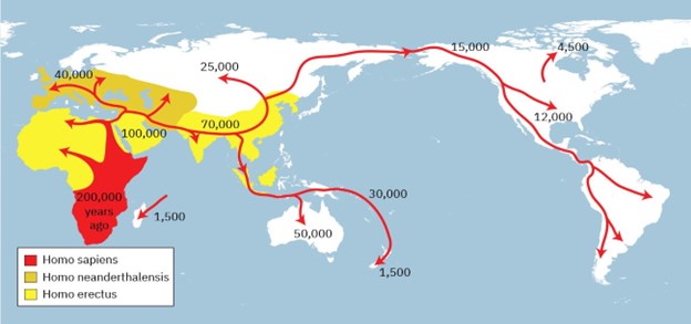 Migration of the earliest Humans