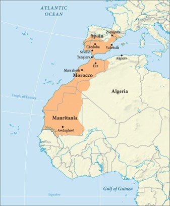 Map of Almoravid Empire