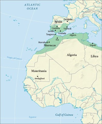 Map of the Almohad Empire