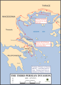A map of the 3rd Persian Invasion of Greece