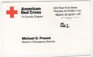 Mike Prasad's tri-county chapter business card