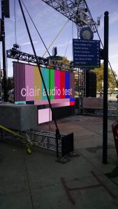 Big screen TV for Pope's speech