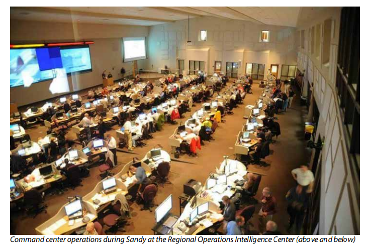 Command center operations during Sandy at the Regional Operations Intelligence Center