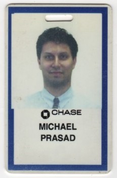 Mike Prasad's newer Chase ID card - redacted