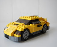 Car structure created with building blocks.