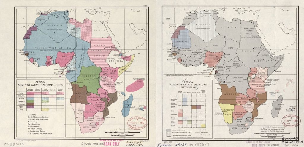 Africa 1950-1960 Colonial Maps