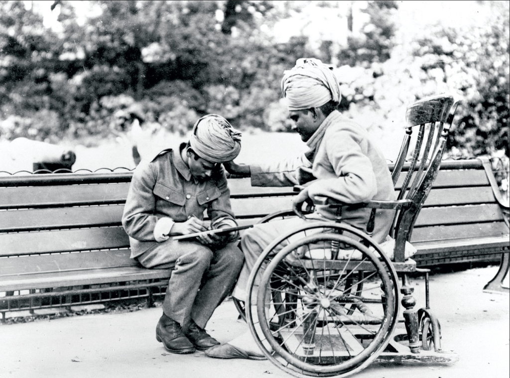 India soldier in wheelchair