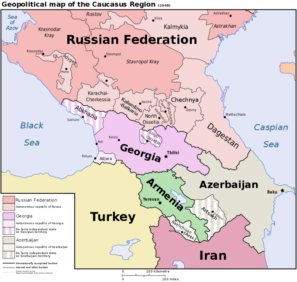 Political map of the Caucasus Region