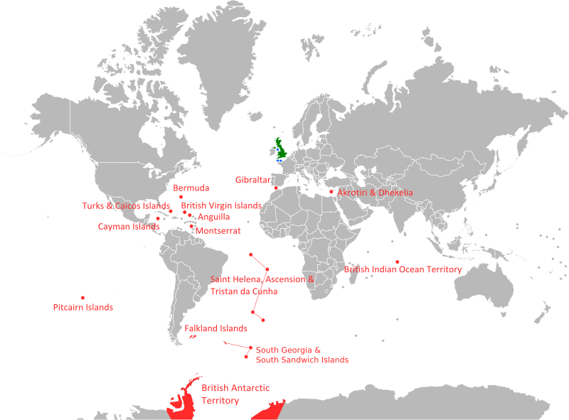 Map of British overseas territories
