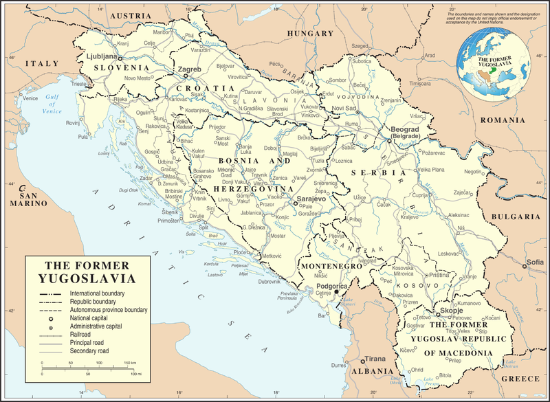 Map of former Yugoslavia as of 2007