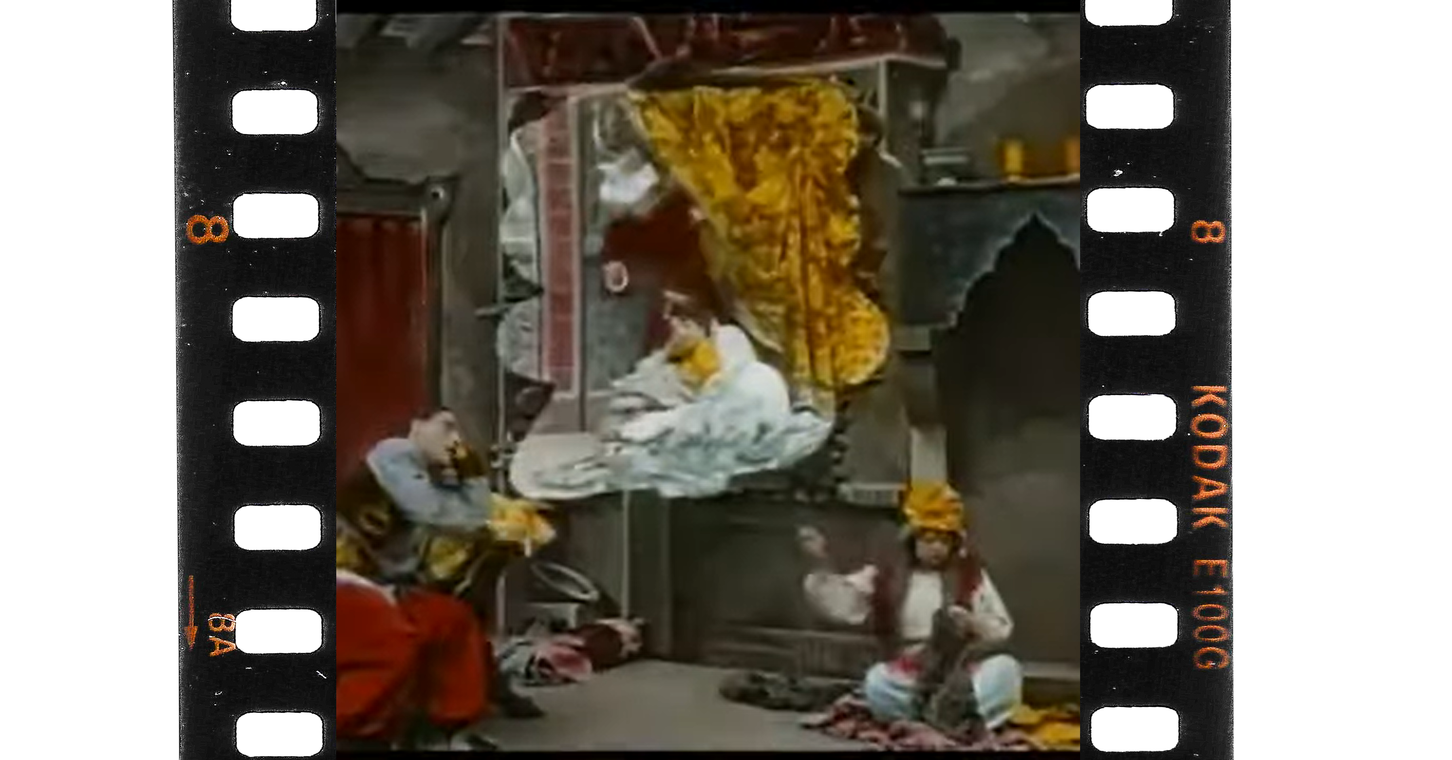A single frame of film from the 1906 silent version of "Aladdin."