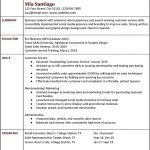 This image shows an example of a resume with the standard categories (education, skills, experience) clearly labelled. Click the link at the end of the caption for an accessible PDF of this information.