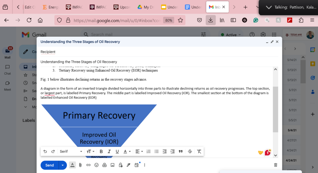 A screenshot showing how to present alt-text in a Gmail message.