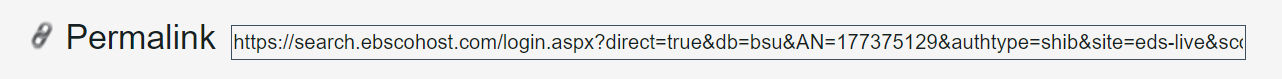 EBSCOhost Permalink box with example URL